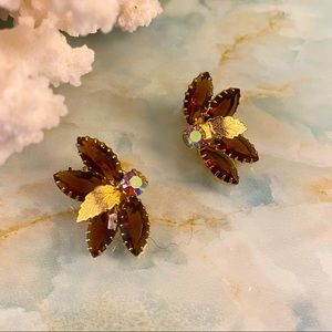 JULIANA Vintage Faux Topaz AB Statement Earrings